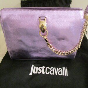 Just Cavalli Lilac Metallic Clutch